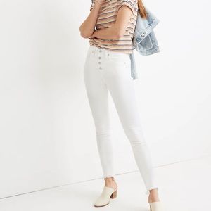 Madewell 10” White High-Rise Skinny Crop
